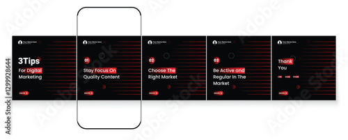 Tips instagram social media template or Linkedin carousel banner post