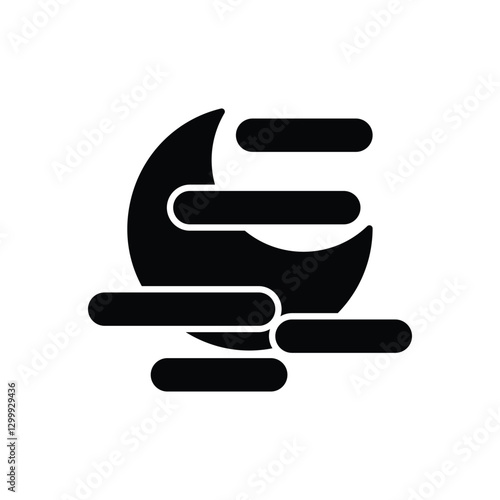 Night Fog Icon vector stock illustration