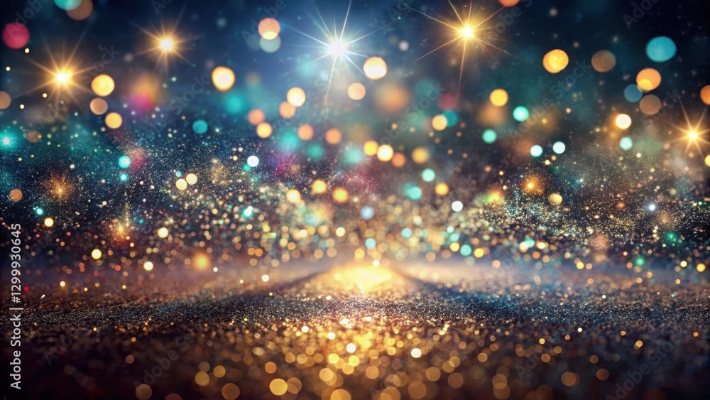 Iridescent glitter accents dance across a darkened canvas of twinkly lights in a mesmerizing display of abstract beauty, decorative design, lighting effects Iridescent glitter accents dance across a darkened canvas of twinkly lights in a mesmerizing display of abstract beauty, decorative design, lighting effects