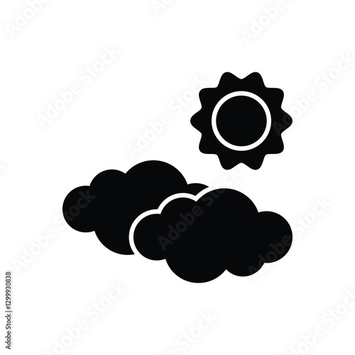 Sun with Clouds Icon vector stock illustration