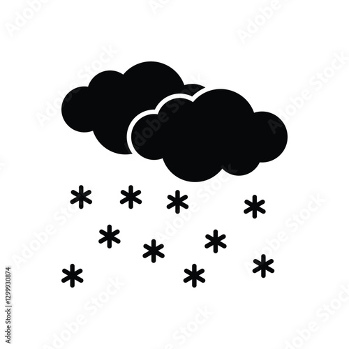 Night Snow Flurries Icon vector stock illustration