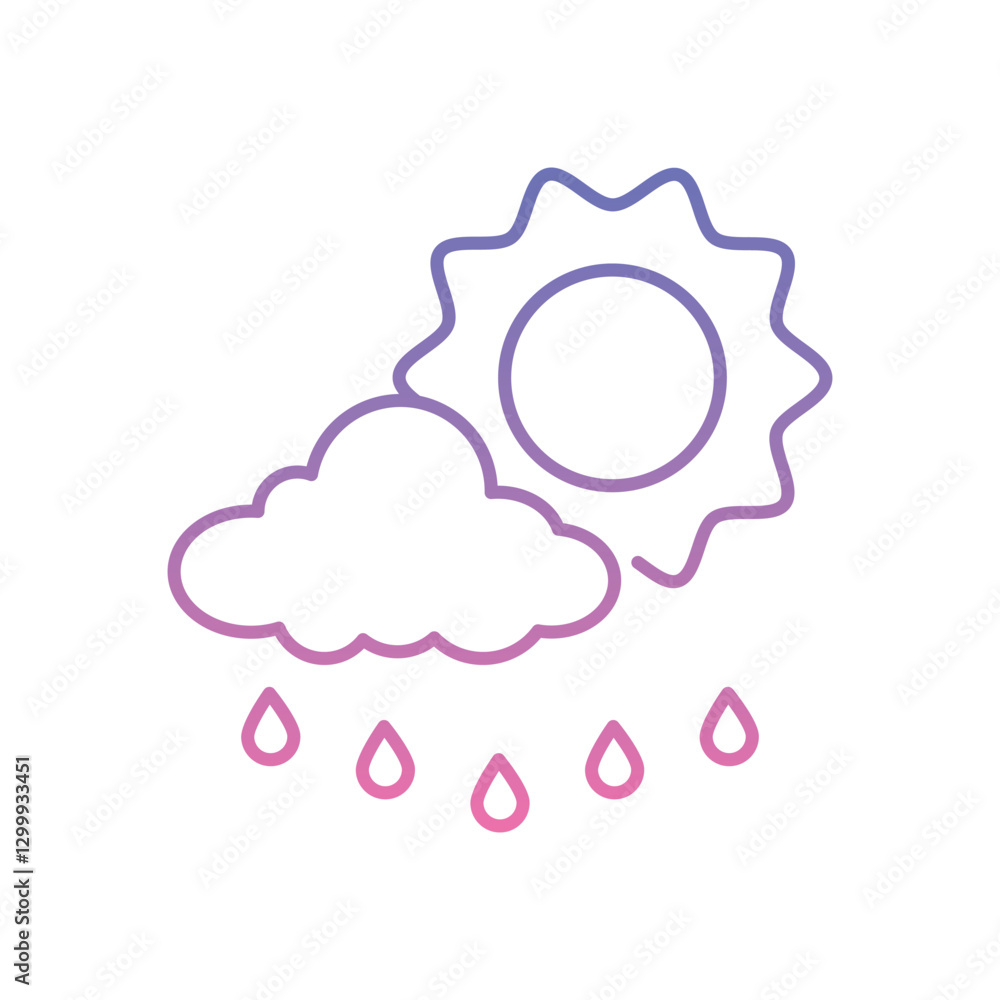 Night Light Rain Icon vector stock illustration Night Light Rain Icon vector stock illustration