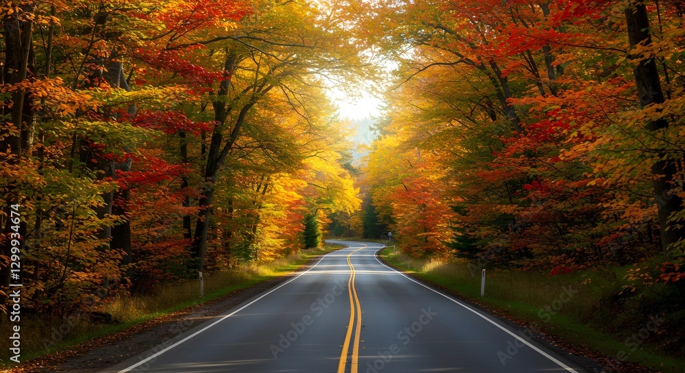 Beautiful fall scenery with. Colorful leaves in the garden. Falling leaves with nature landscape in the background Beautiful fall scenery with. Colorful leaves in the garden. Falling leaves with nature landscape in the background