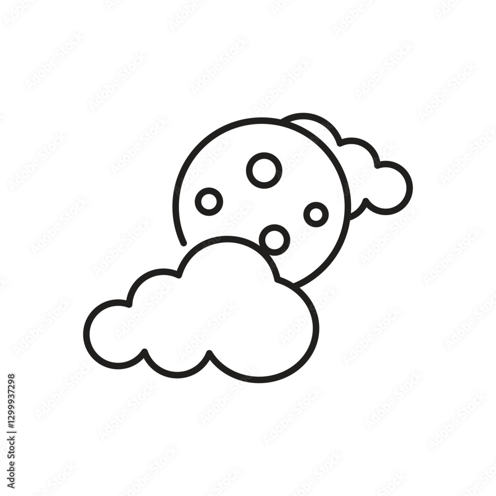 Night Few Clouds Icon vector stock illustration Night Few Clouds Icon vector stock illustration