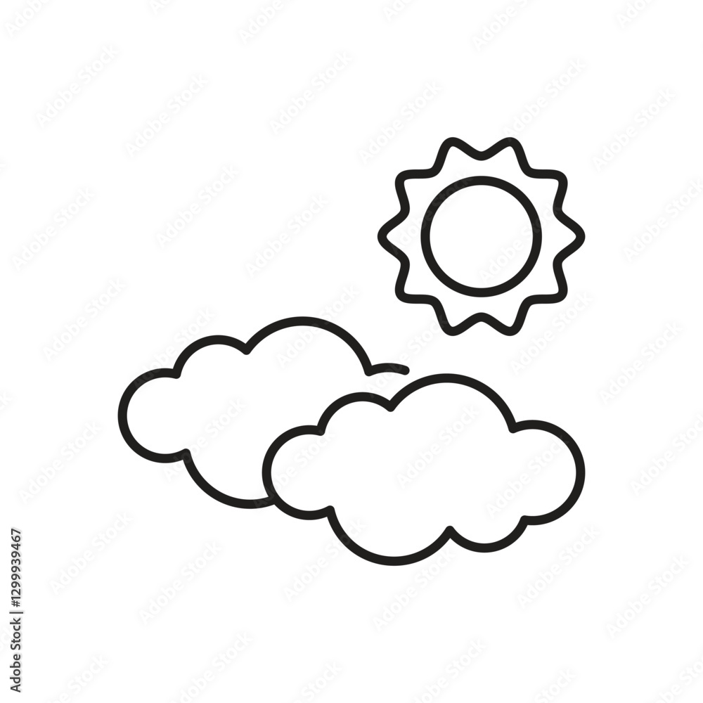 Sun with Clouds Icon vector stock illustration Sun with Clouds Icon vector stock illustration