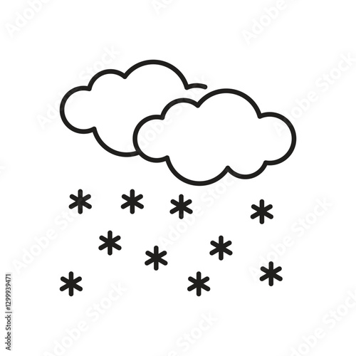Night Snow Flurries Icon vector stock illustration