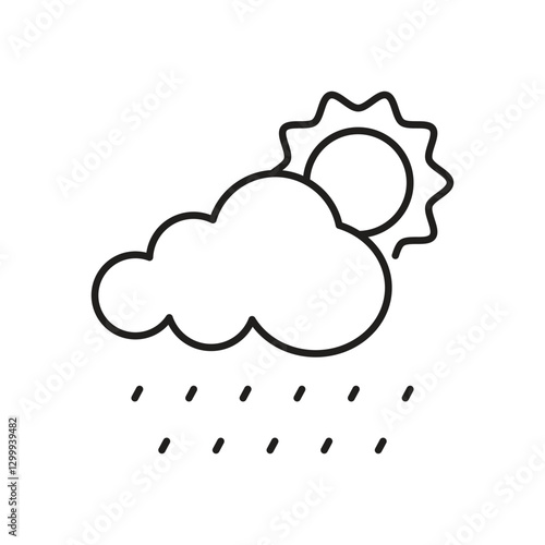 Drizzle With Sun  Icon vector stock illustration