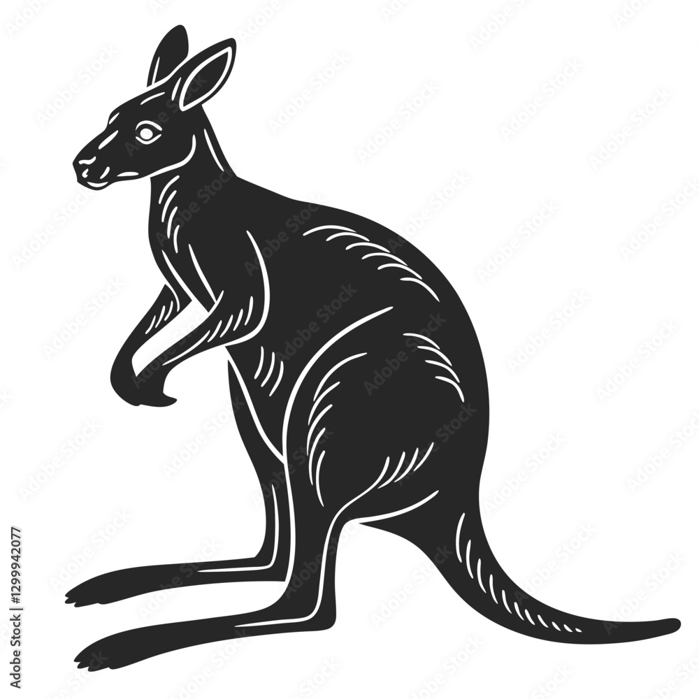 Fototapeta premium Kangaroo Silhouette vector illustration