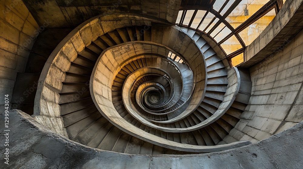 Fototapeta premium A Staircase Made of Dark, Polished Marble 