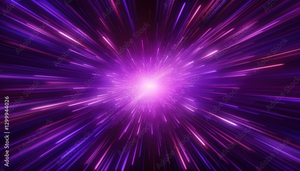Speeding light effect with motion trails emanating from a central light source. For abstract backgrounds Speeding light effect with motion trails emanating from a central light source. For abstract backgrounds