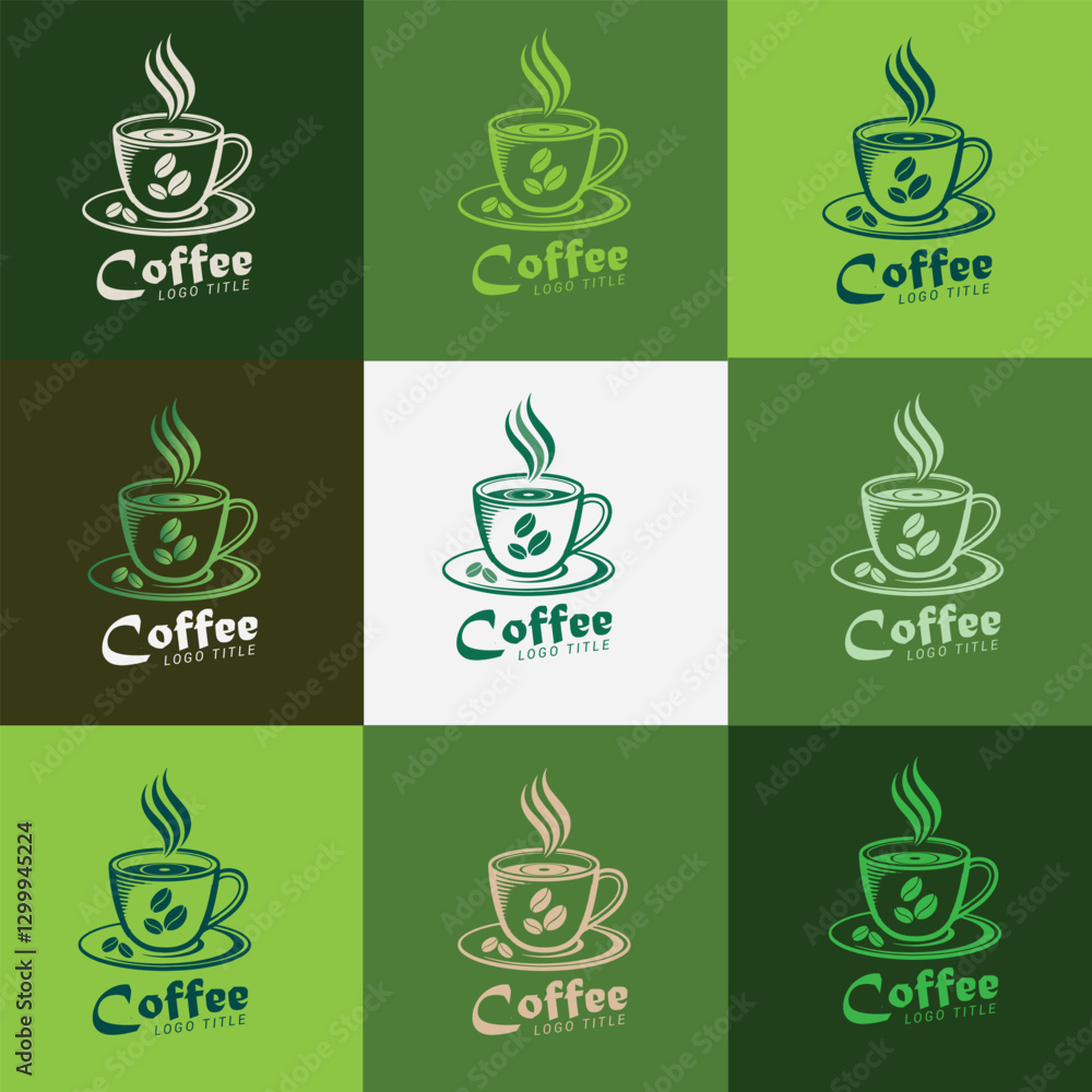 Coffee logo design set and coffee branding Coffee logo design set and coffee branding