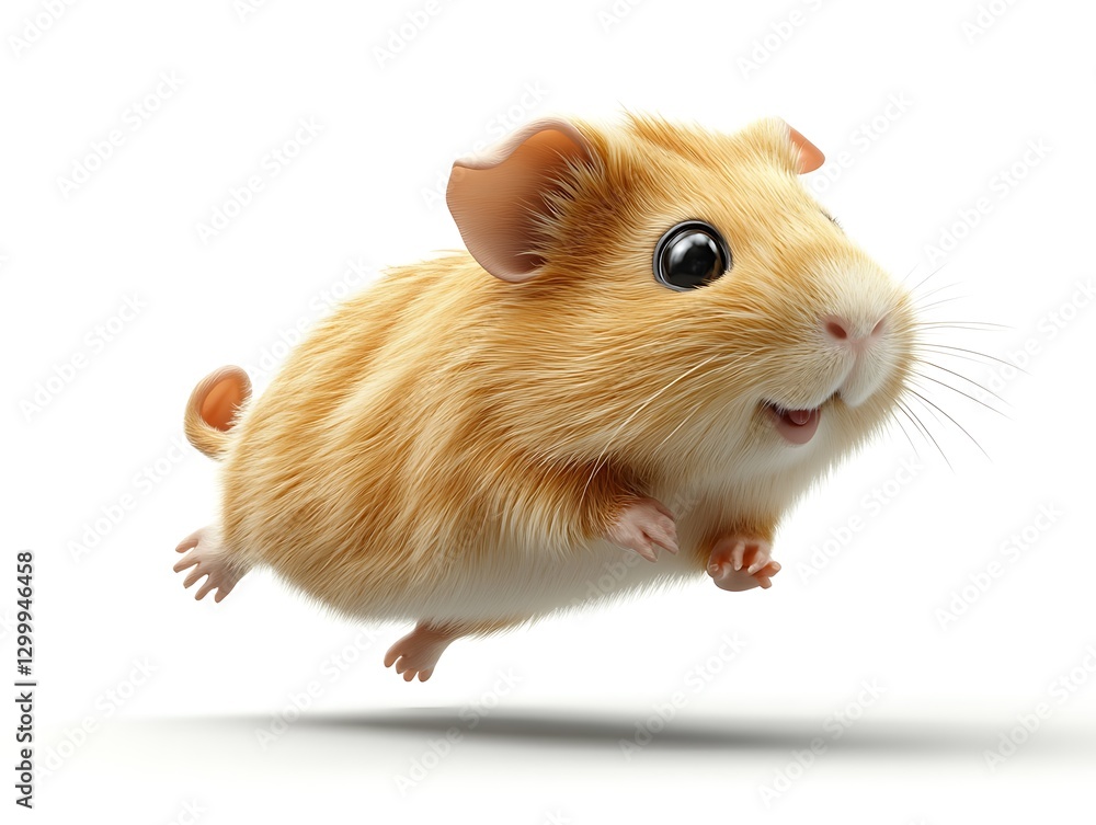 Playful hamster leaping in mid-air studio setting animal photography Playful hamster leaping in mid-air studio setting animal photography