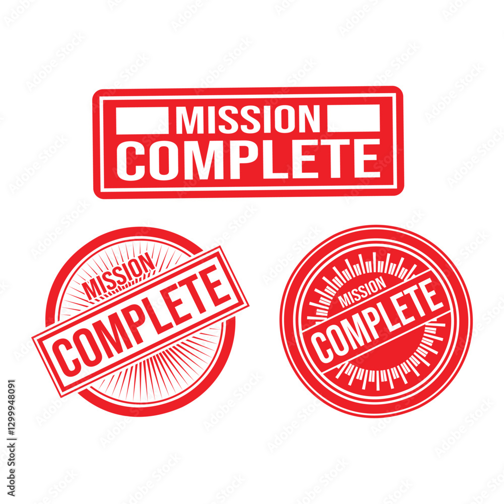 Mission complete Rubber stamp design Vector Mission complete Rubber stamp design Vector