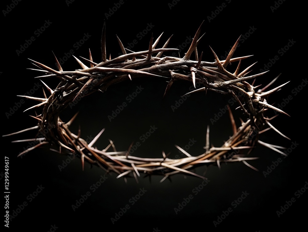 Fototapeta premium Crown of thorns on dark background.