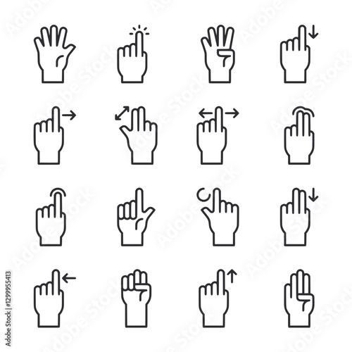 A set of hand icons with a thumbs up and thumbs down