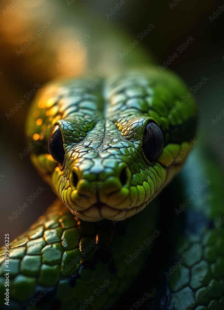 Fototapeta premium Green pit viper snake