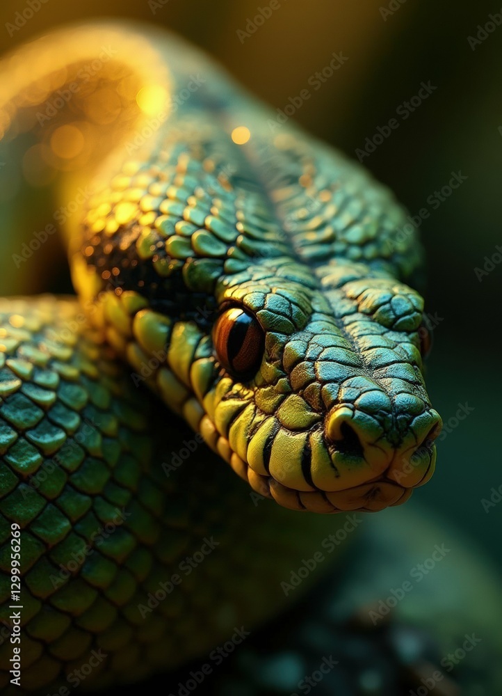 Fototapeta premium Green pit viper snake