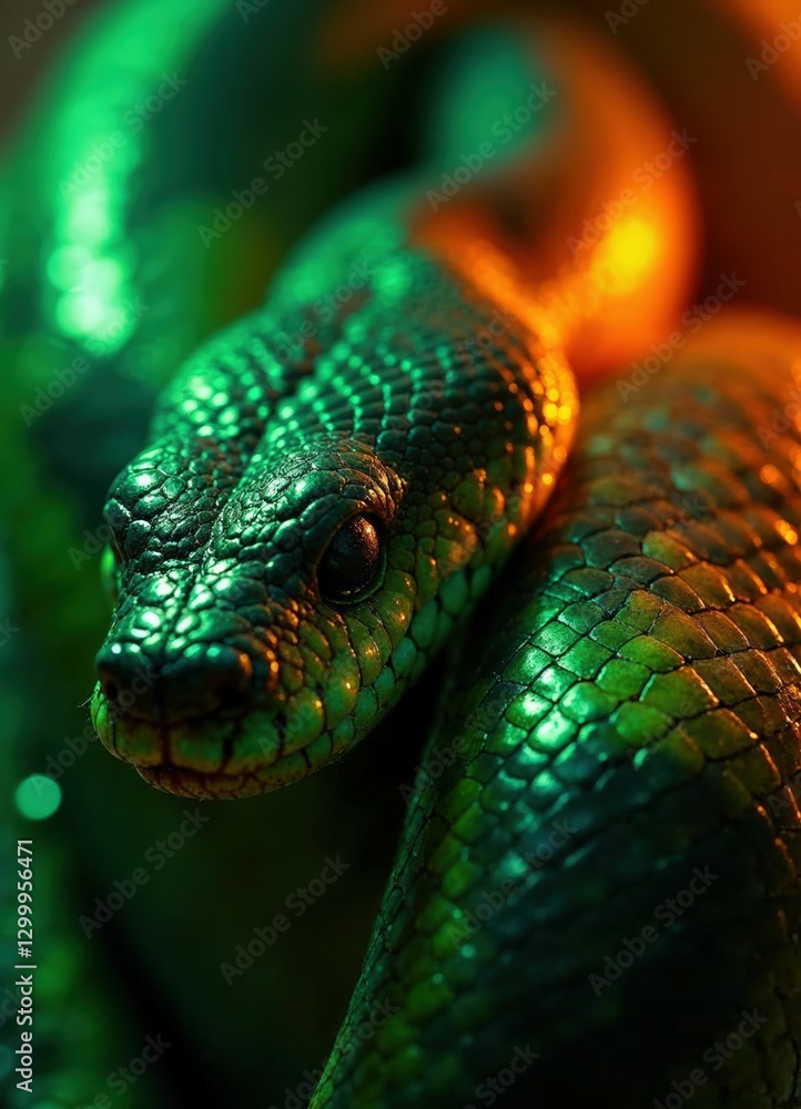 Fototapeta premium Green pit viper snake