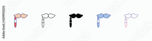 Moustache icons set in different style vector stock 