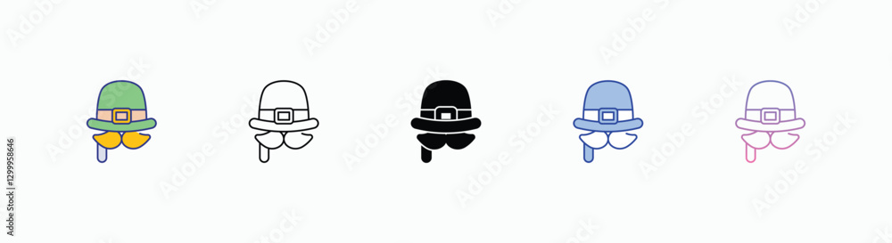 Patrick Pop icons set in different style vector stock Patrick Pop icons set in different style vector stock