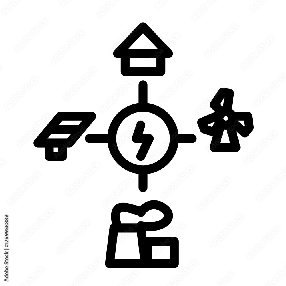 smart energy grid icon
