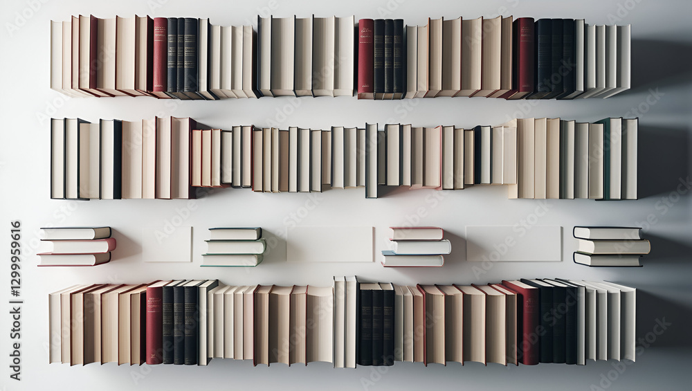 Fototapeta premium Books Arranged correctly isolated on white background ai