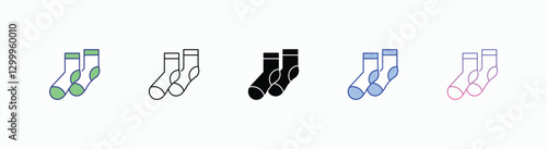 Socks  icons set in different style vector stock 