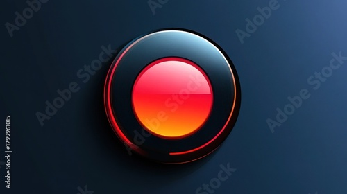 Dark, glossy, round button with a glowing red center. Free Download Dark, glossy, round button with a glowing red center. - GFXLoad