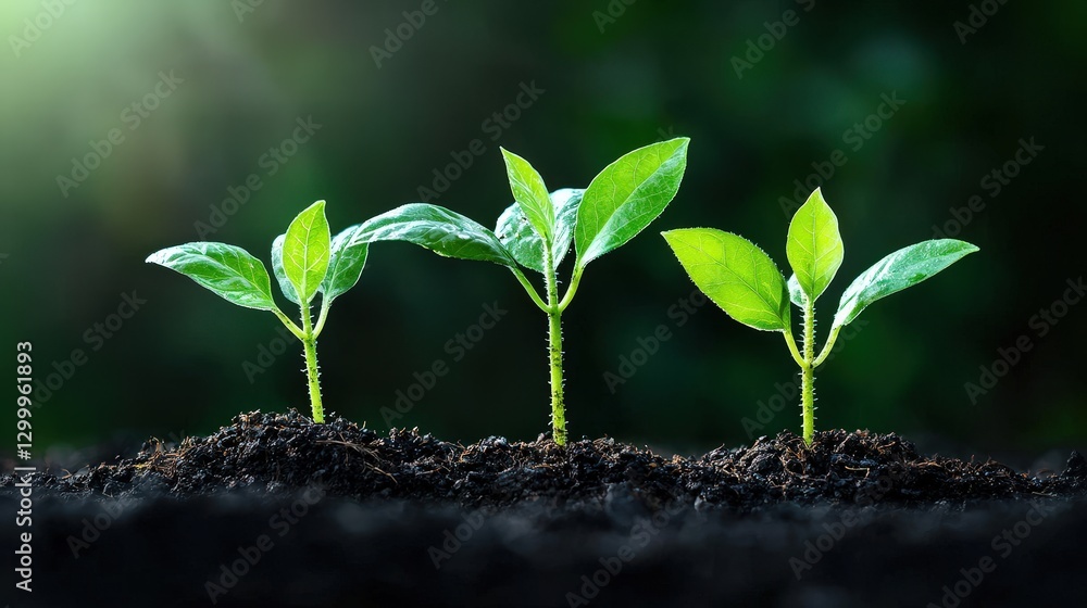 Sprout Growth in Dark Soil Sprout Growth in Dark Soil