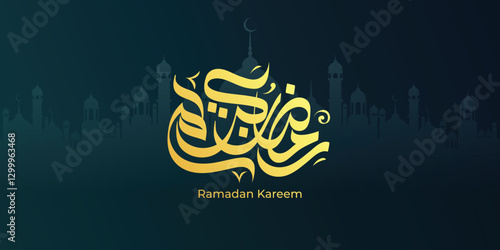 Ramadan is the month of blessing Ramadan Kareem text translation in Arabic lettering , Welcome Ramadan in Arabic ,