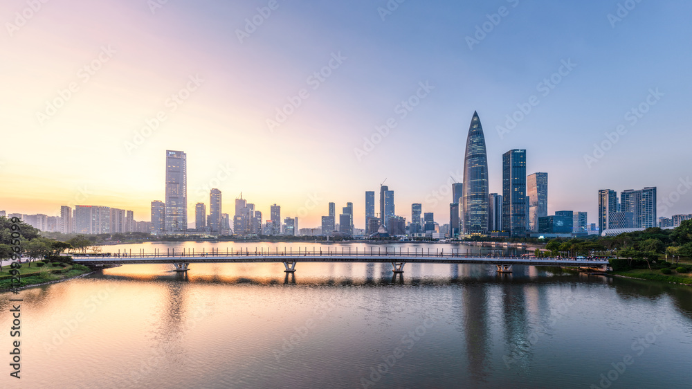 Obraz premium Dusk at the Talent Park in Nanshan District, Shenzhen