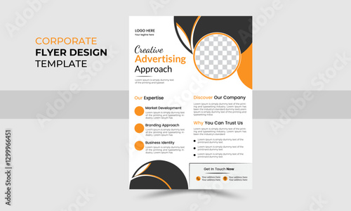 Corporate business flyer design template, Business flyer layout, Modern corporate flyer.
