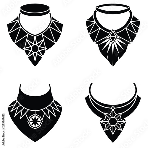 Gemstone Choker silhouette vector