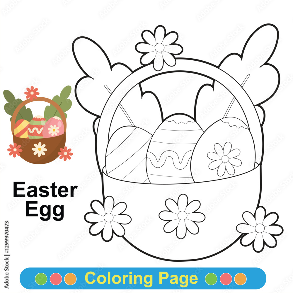 Fototapeta premium Coloring worksheet page. Educational printable coloring worksheet. Printable activity page for children 