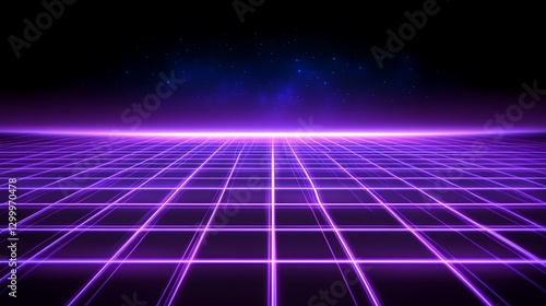 Wallpaper Mural Retro Futuristic Grid Landscape Digital Art Torontodigital.ca