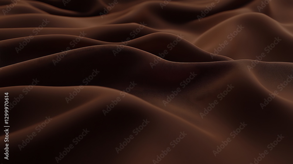 Fototapeta premium Rich Brown Fabric Draped Softly, Elegant Texture