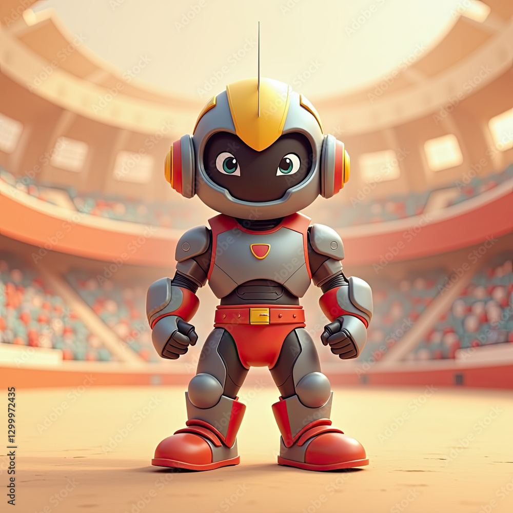 Cute Robot Gladiator Arena 3D Render - 3D renders Cute Robot Gladiator Arena 3D Render - 3D renders