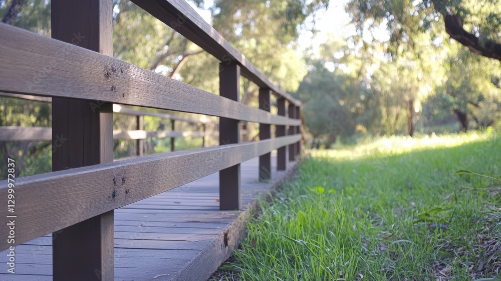 Wooden Bridge Railing View Wooden Bridge Railing View