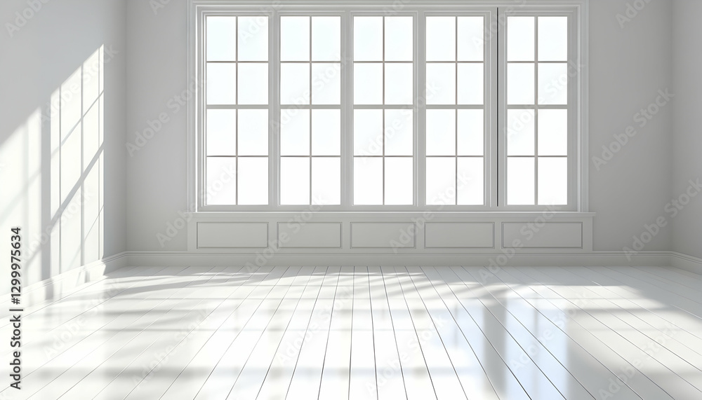Bright, airy, empty room with large window; minimalist interior design, sunlight streaming through, clean white walls and floors. Perfect for showcasing products or creating a peaceful ambiance. Bright, airy, empty room with large window; minimalist interior design, sunlight streaming through, clean white walls and floors. Perfect for showcasing products or creating a peaceful ambiance.