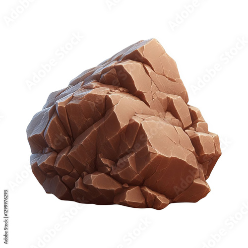 Brown rock isolated on transparent background