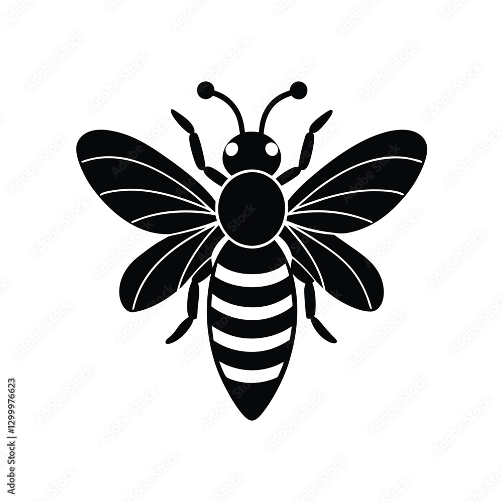 Obraz premium bee silhouette isolated on white background