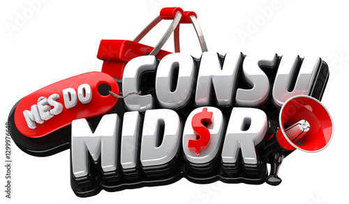 Canvas Print MÊS DO CONSUMIDOR SELO 3D