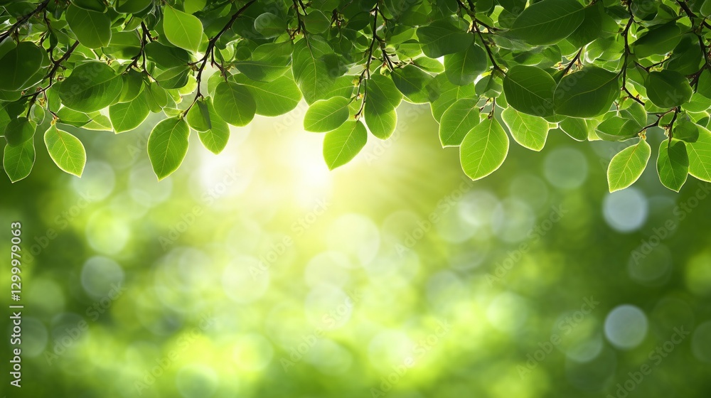 Green leaves creating natural frame on blurred abstract background creates a natural frame. Sustainability and ecology concepts Green leaves creating natural frame on blurred abstract background creates a natural frame. Sustainability and ecology concepts