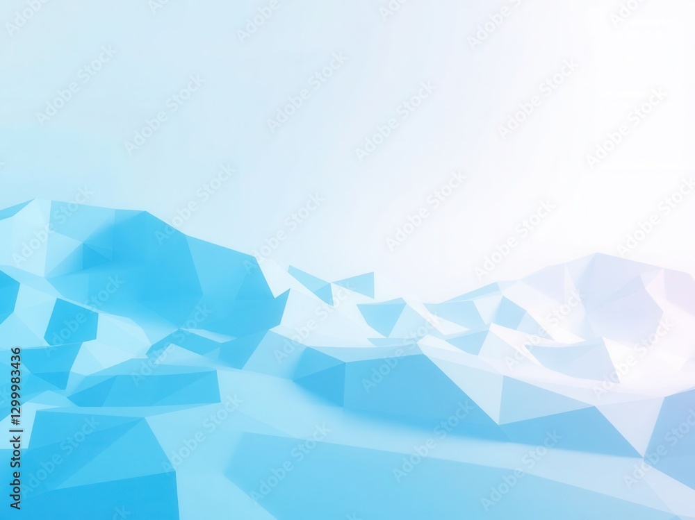 Abstract Blue Low Polygonal Landscape Abstract Blue Low Polygonal Landscape
