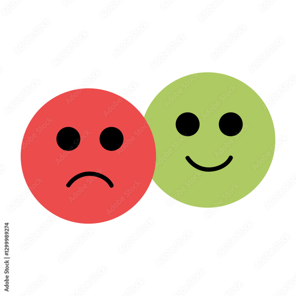 Fototapeta premium Emotions Represented with Simple Faces in Colors