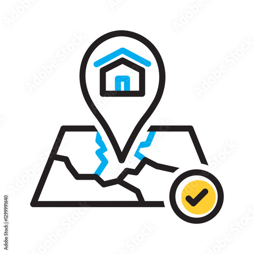 Vector multi color icon for Address validation