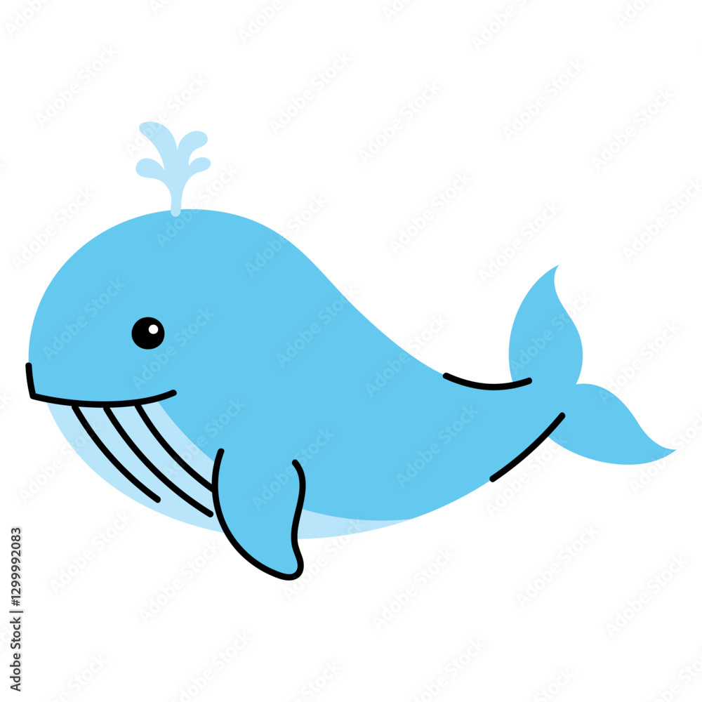 Fototapeta premium Cute Cartoon Whale Illustration for Kids