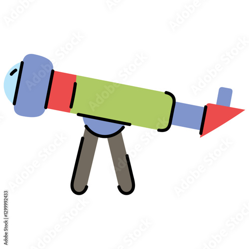 Colorful Cartoon Telescope for Astronomy Lovers