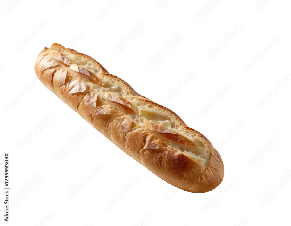 A French baguette isolated on white or transparency background A French baguette isolated on white or transparency background