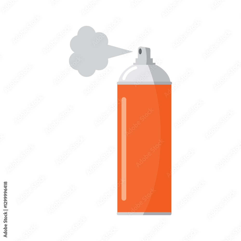 Orange Spray Can with Spray Effect Orange Spray Can with Spray Effect
